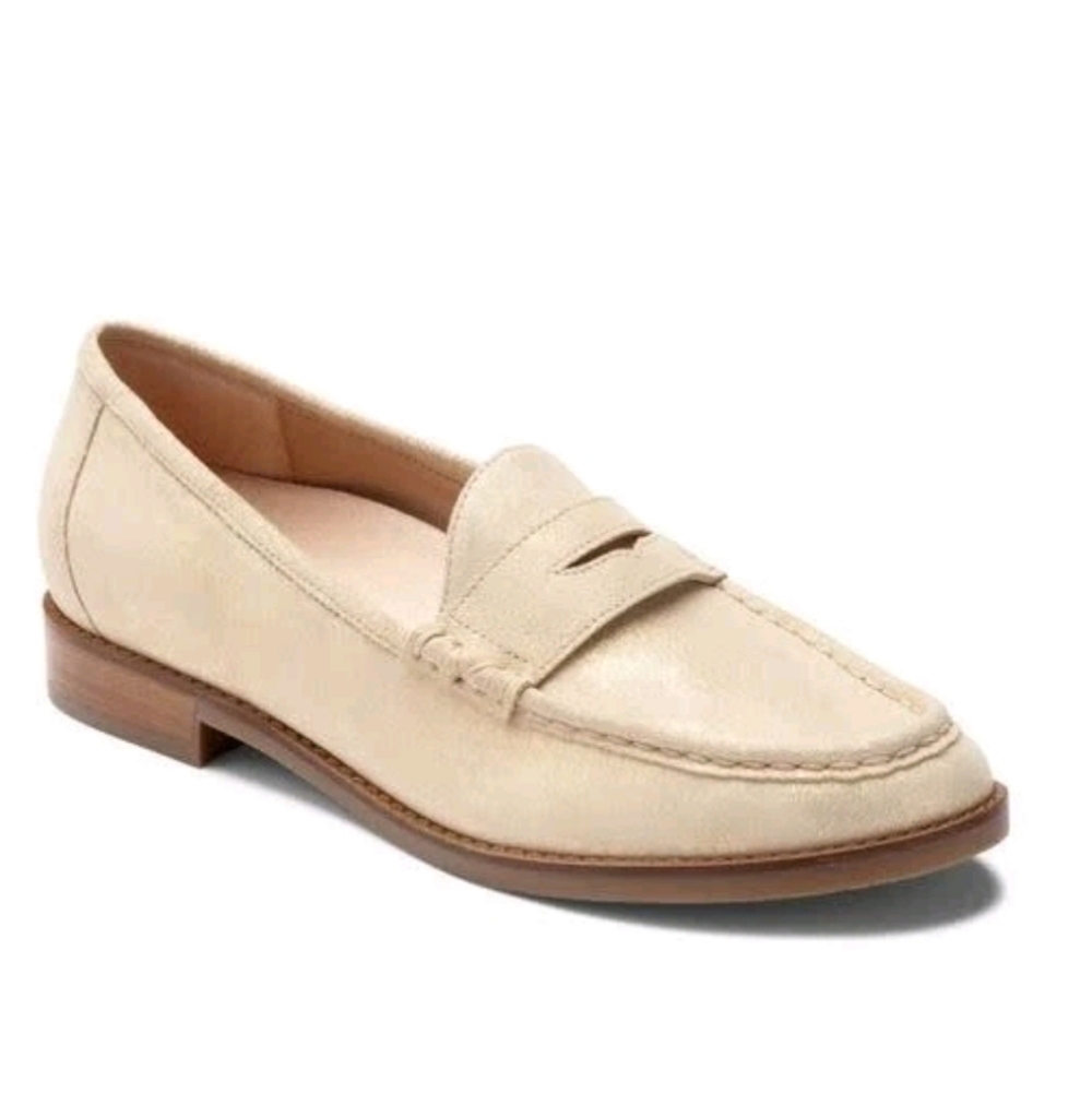 Vionic Women's Beige Leather Penny Loafers